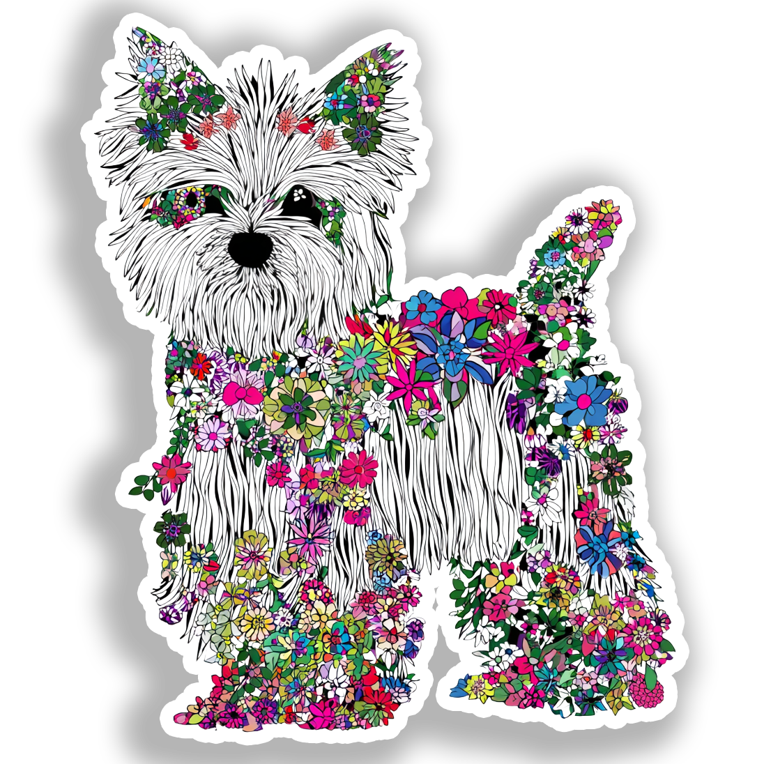 Yorkshire Terrier Dog Vinyl Decal Sticker for Car, Laptop, Tumbler and more # A017086-4" x 4"