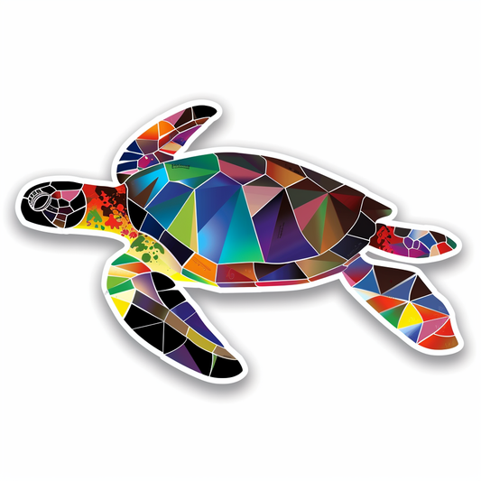 turtle majestic Expressive surreal Vinyl Decal Sticker for Car, Laptop, Tumbler and more # F021942-4" x 4"