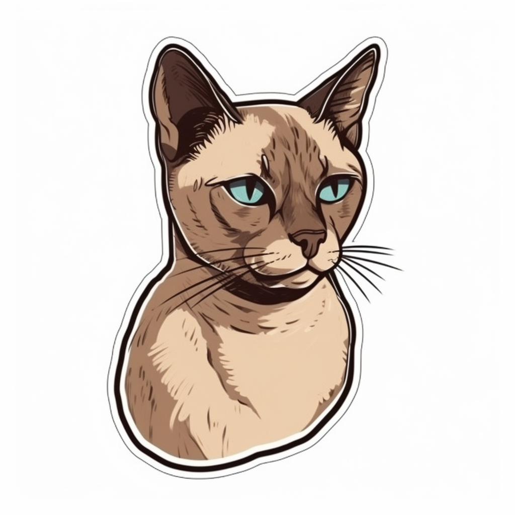Burmese Cat Vinyl Decal Sticker for Car, Laptop, Tumbler and more # F010766