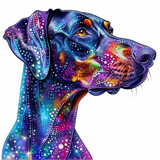Doberman Pinscher Dog galaxy majestic Expressive surreal Vinyl Decal Sticker for Car, Laptop, Tumbler and more # F019499-4" x 4"