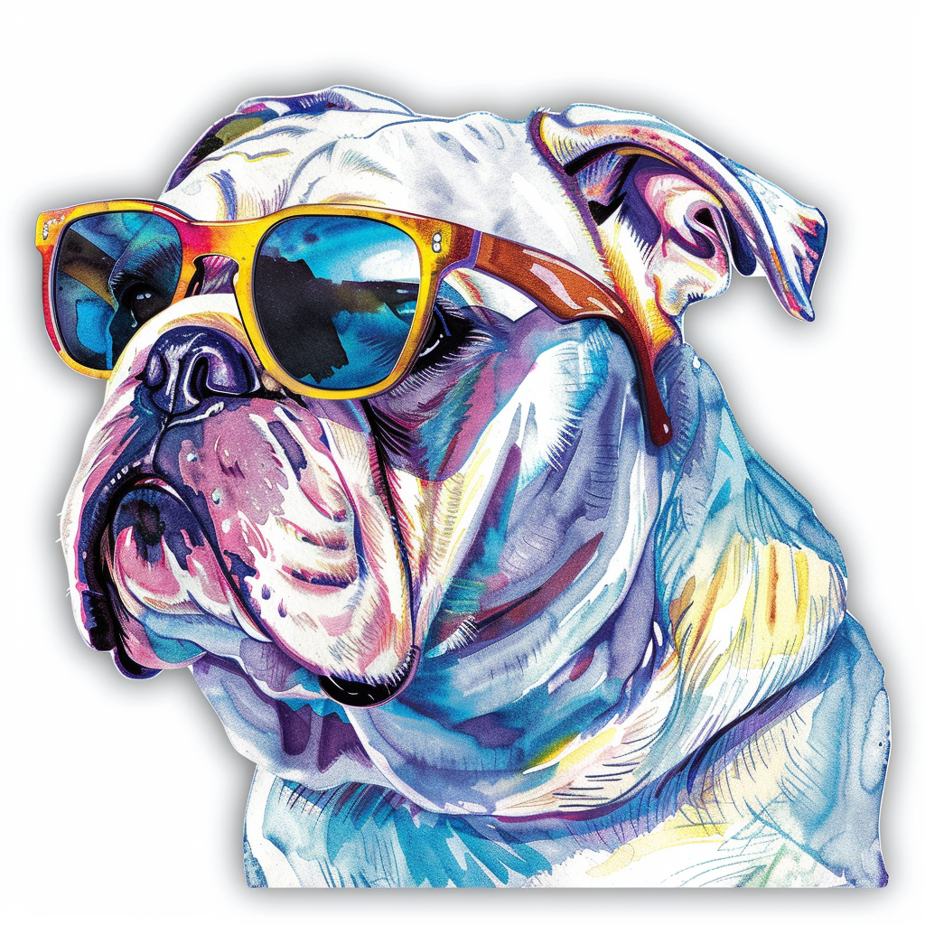 Bulldog Dog majestic Expressive surreal Vinyl Decal Sticker for Car, Laptop, Tumbler and more # F017382