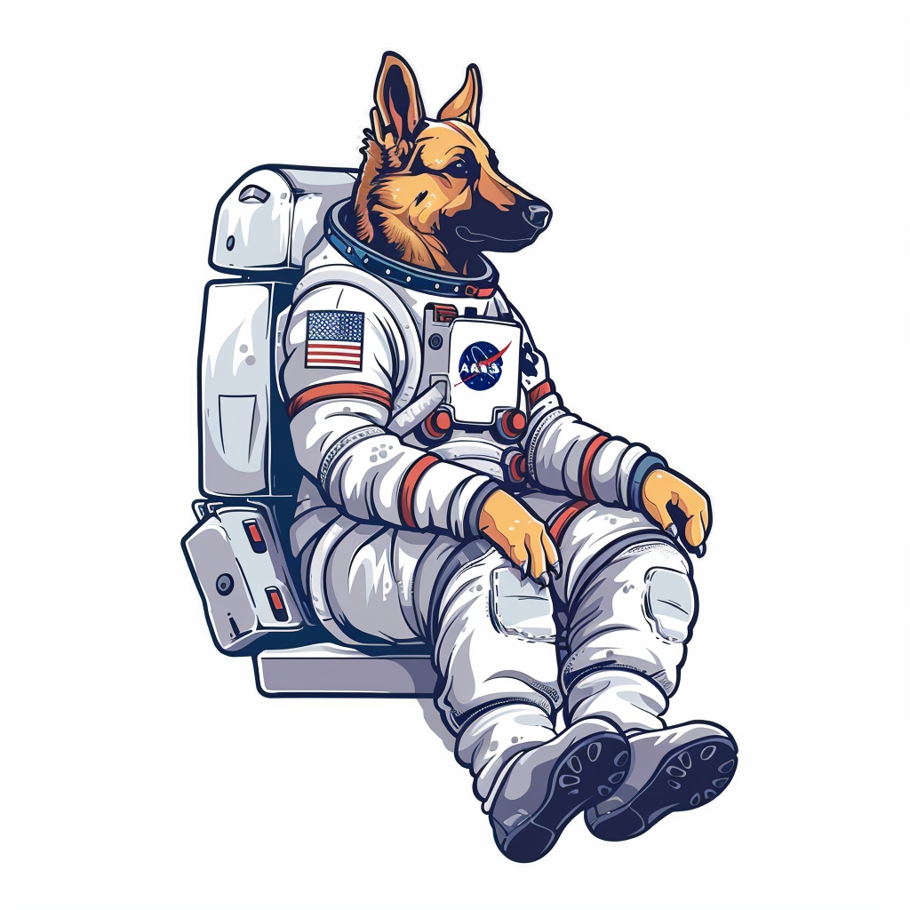 German Shepherd Dog astronaut Vinyl Decal Sticker for Car, Laptop, Tumbler and more # F011732