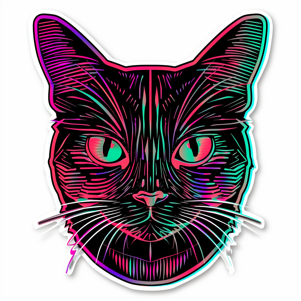 American Shorthair Cat majestic Expressive surreal Vinyl Decal Sticker for Car, Laptop, Tumbler and more # F018642