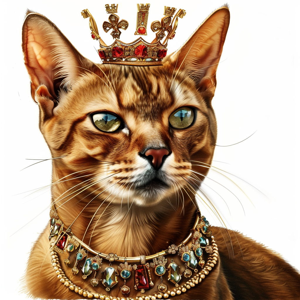 Abyssinian Cat astronaut majestic Expressive surreal Vinyl Decal Sticker for Car, Laptop, Tumbler and more # F021032-4" x 4"
