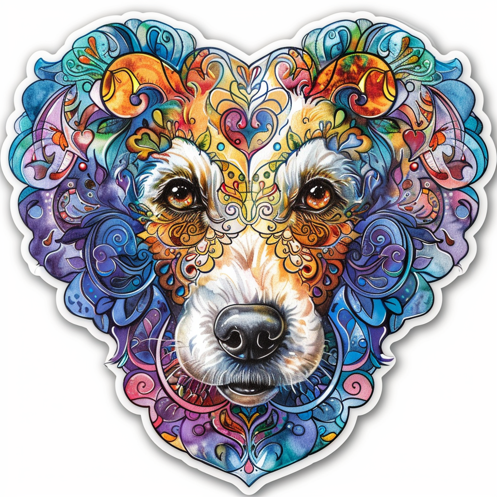Poodle Dog heartcore Vinyl Decal Sticker for Car, Laptop, Tumbler and more # F012316