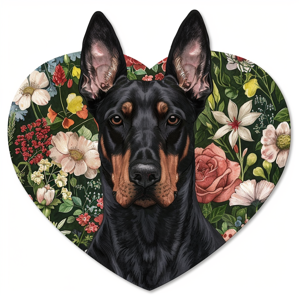 Doberman Pinscher Dog majestic Expressive surreal Vinyl Decal Sticker for Car, Laptop, Tumbler and more # F019569-4" x 4"