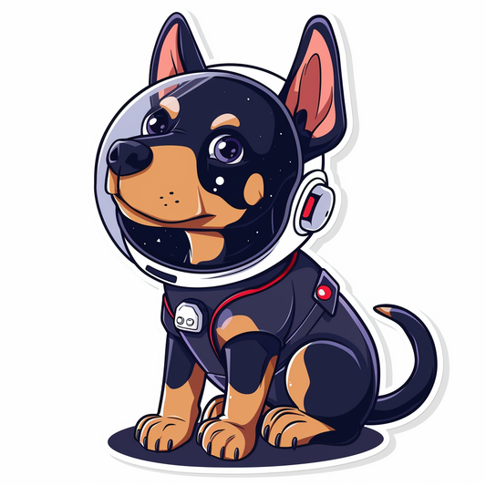 Cute and Adorable Doberman Pinscher Expressive surreal Vinyl Decal Sticker for Car, Laptop, Tumbler and more # F019626-4" x 4"