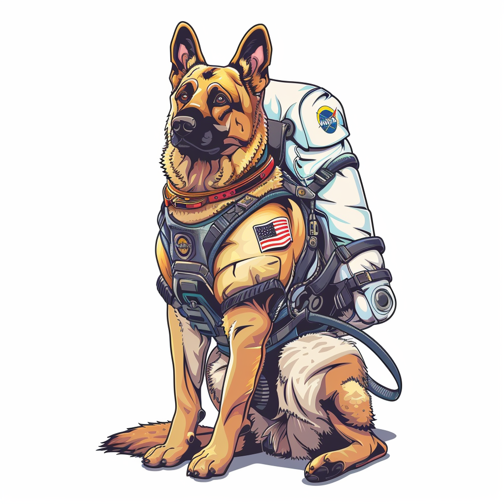 German Shepherd Dog astronaut Vinyl Decal Sticker for Car, Laptop, Tumbler and more # F011715
