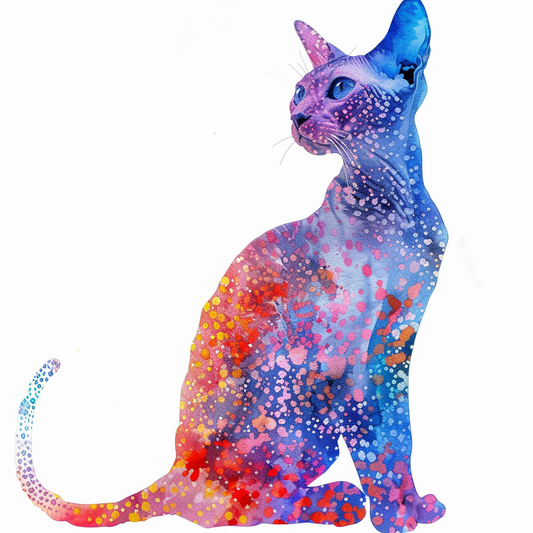 Adorable Cornish Rex Cat Expressive surreal Vinyl Decal Sticker for Car, Laptop, Tumbler and more # F021353-4" x 4"