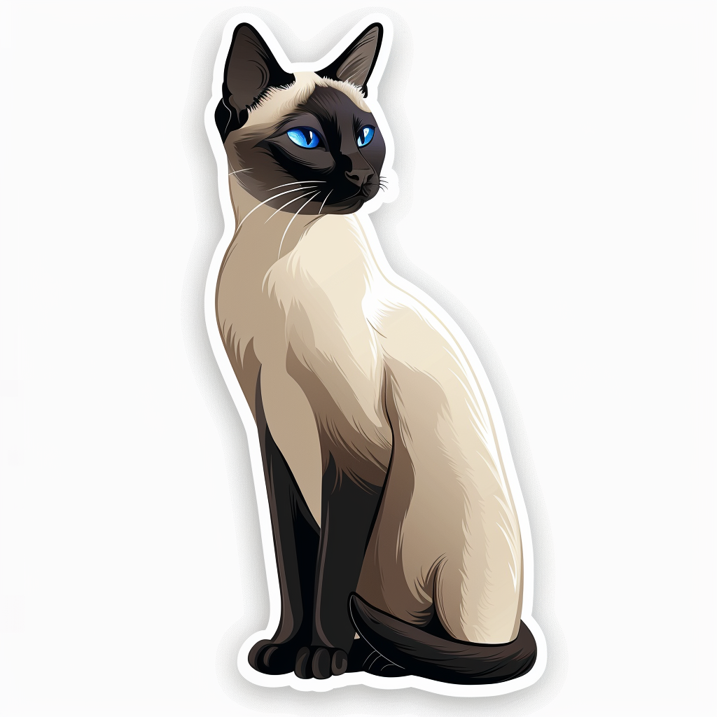 Siamese cat Vinyl Decal Sticker for Car, Laptop, Tumbler and more # F07832