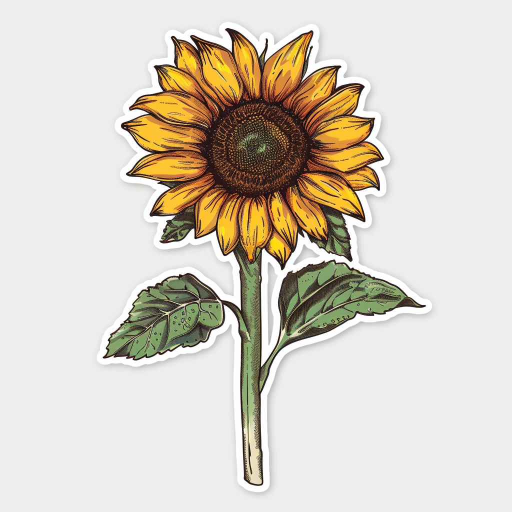 Sticker of a Sunflower  Vinyl Decal Sticker for Car, Laptop, Tumbler and more # F023382