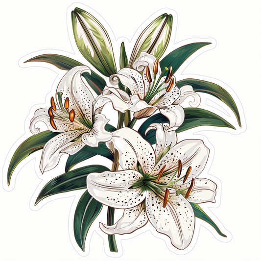Lily flower majestic Expressive surreal Vinyl Decal Sticker for Car, Laptop, Tumbler and more # F023315