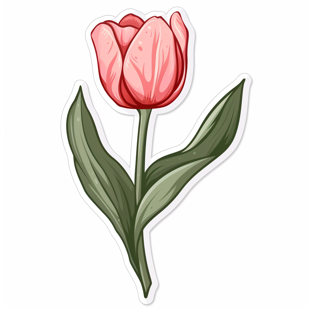Sticker of a Tulip flower Vinyl Decal Sticker for Car, Laptop, Tumbler and more # F023429