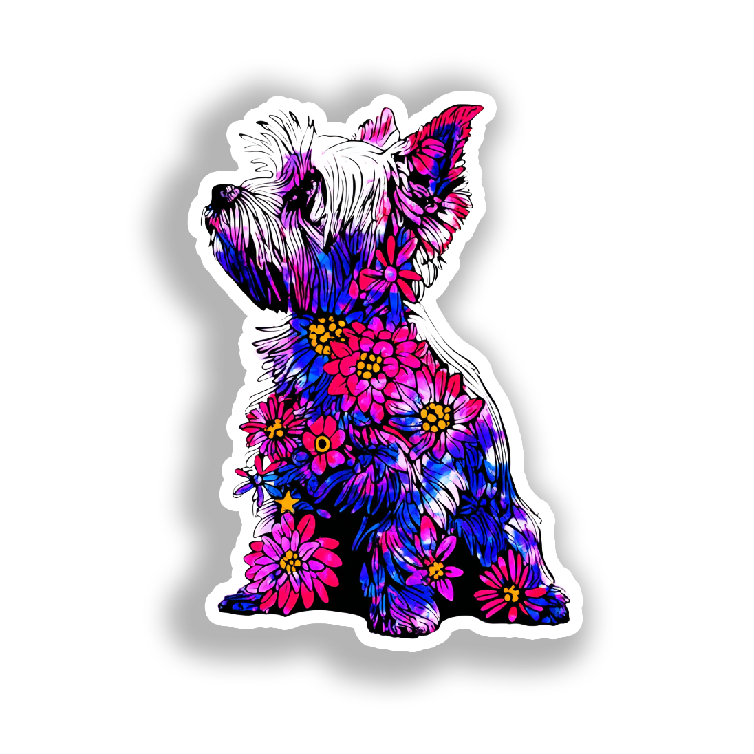 Yorkshire Terrier Dog Vinyl Decal Sticker for Car, Laptop, Tumbler and more # A017155-4" x 4"