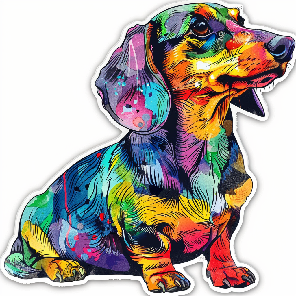 Dachshund Dog cartoon Vinyl Decal Sticker for Car, Laptop, Tumbler and more # F012879