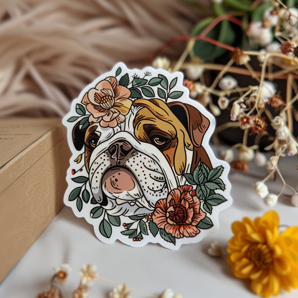 Bulldog Dog majestic Expressive surreal Vinyl Decal Sticker for Car, Laptop, Tumbler and more # F017629