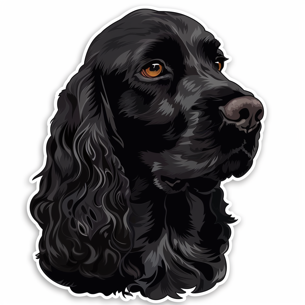 Cocker Spaniel Dog majestic Expressive surreal Vinyl Decal Sticker for Car, Laptop, Tumbler and more # F020205-4" x 4"