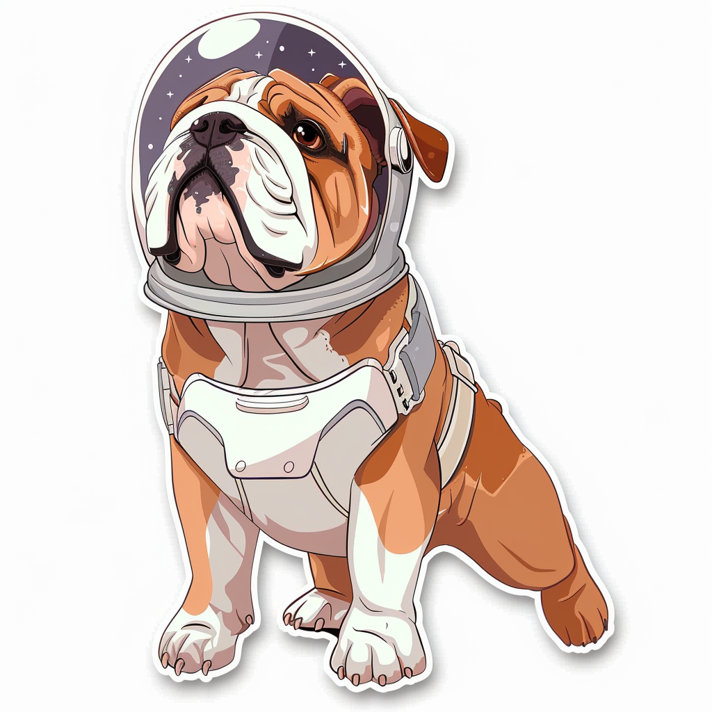 Bulldog Dog majestic Expressive surreal Vinyl Decal Sticker for Car, Laptop, Tumbler and more # F017717