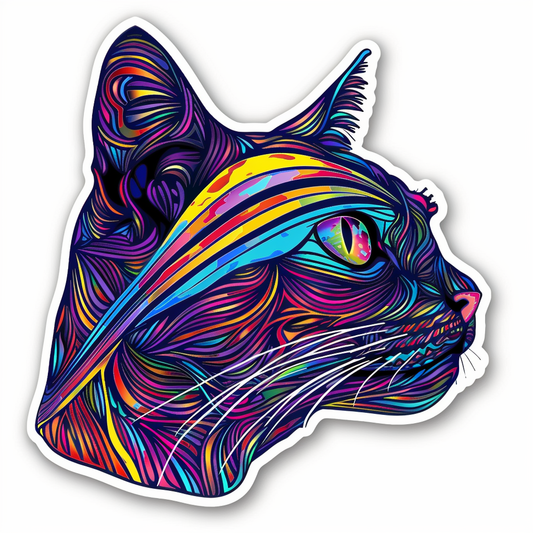 Abyssinian Cat astronaut majestic Expressive surreal Vinyl Decal Sticker for Car, Laptop, Tumbler and more # F021043-4" x 4"