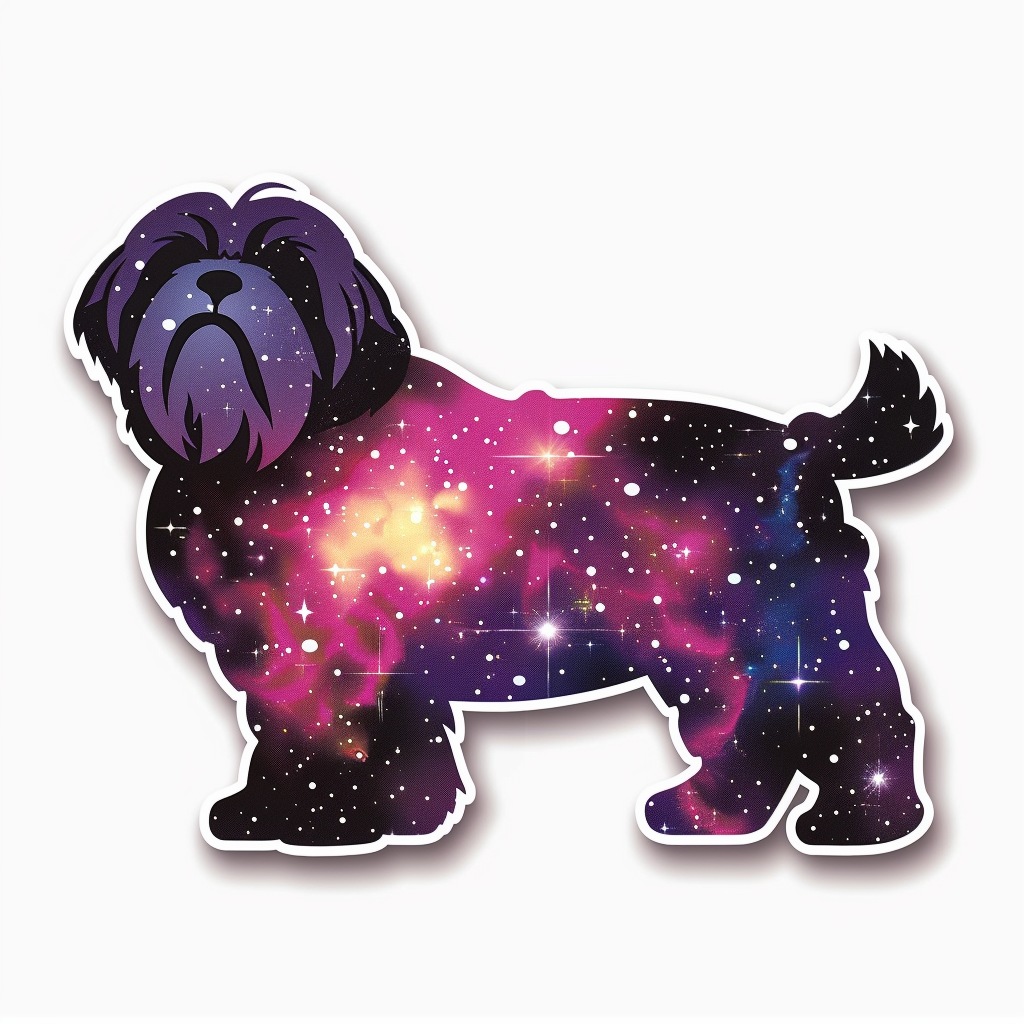 Adorable Shih Tzu Dog Expressive surreal Vinyl Decal Sticker for Car, Laptop, Tumbler and more # F018259