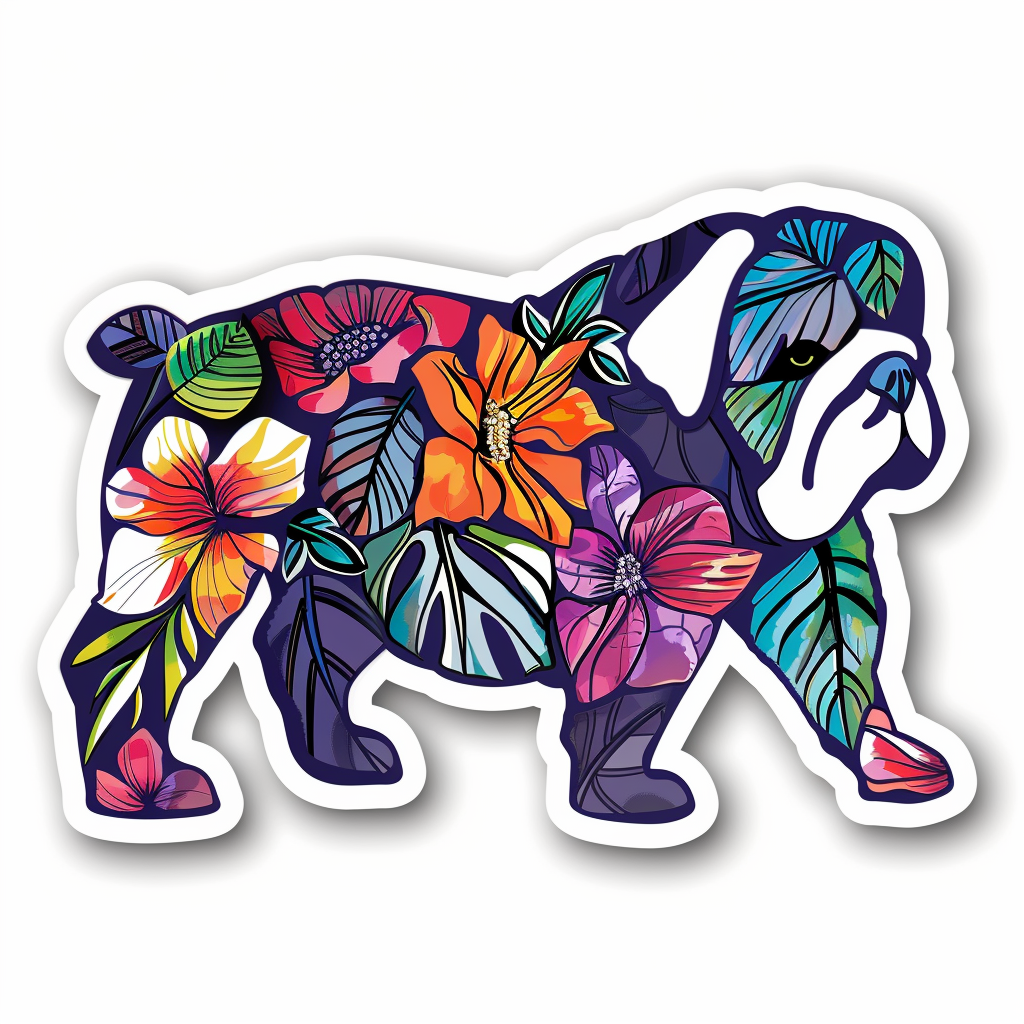 Bulldog Dog majestic Expressive surreal Vinyl Decal Sticker for Car, Laptop, Tumbler and more # F017623