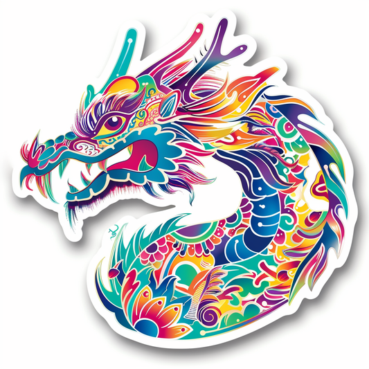 Dragon majestic Expressive surreal Vinyl Decal Sticker for Car, Laptop, Tumbler and more # F019109-4" x 4"