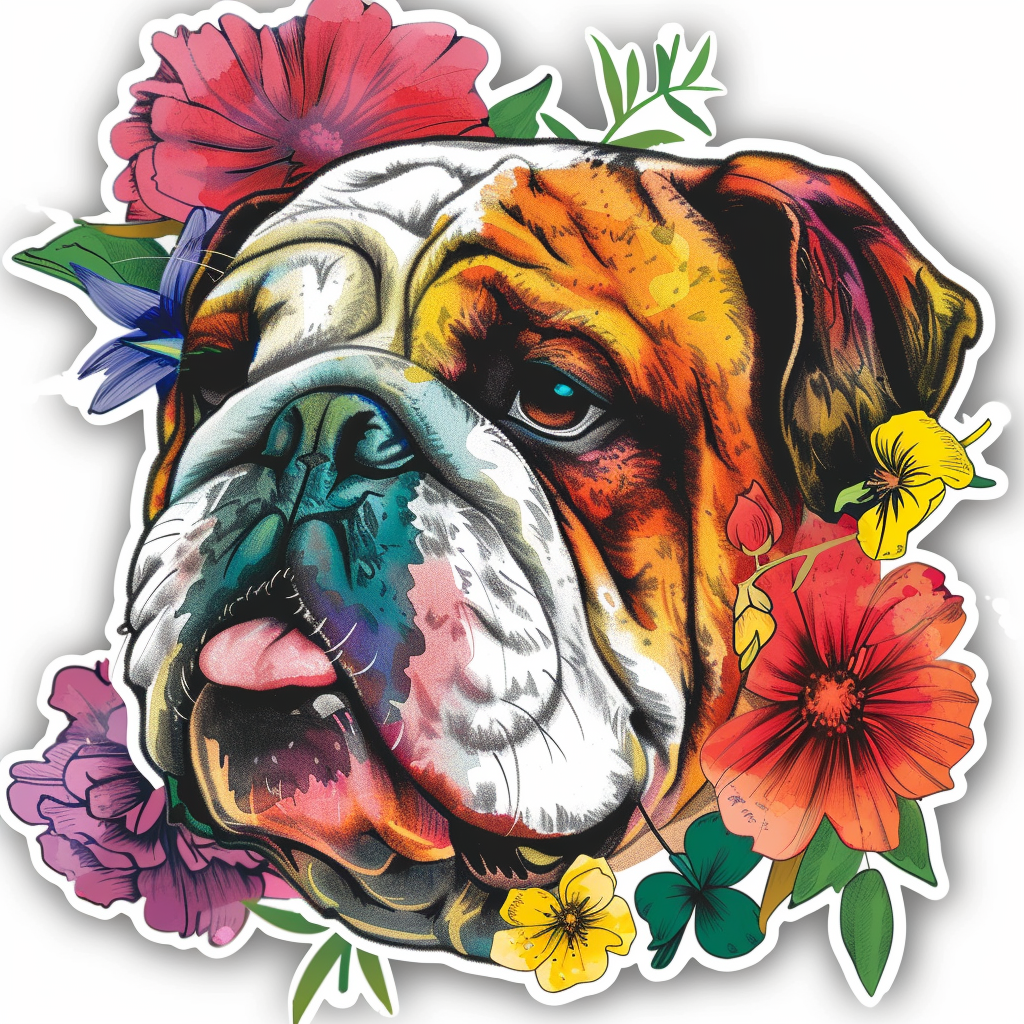 Bulldog Dog majestic Expressive surreal Vinyl Decal Sticker for Car, Laptop, Tumbler and more # F017588