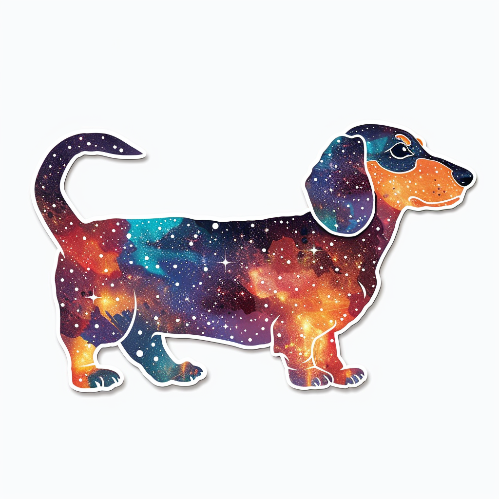 Dachshund Dog galaxy Vinyl Decal Sticker for Car, Laptop, Tumbler and more # F012965