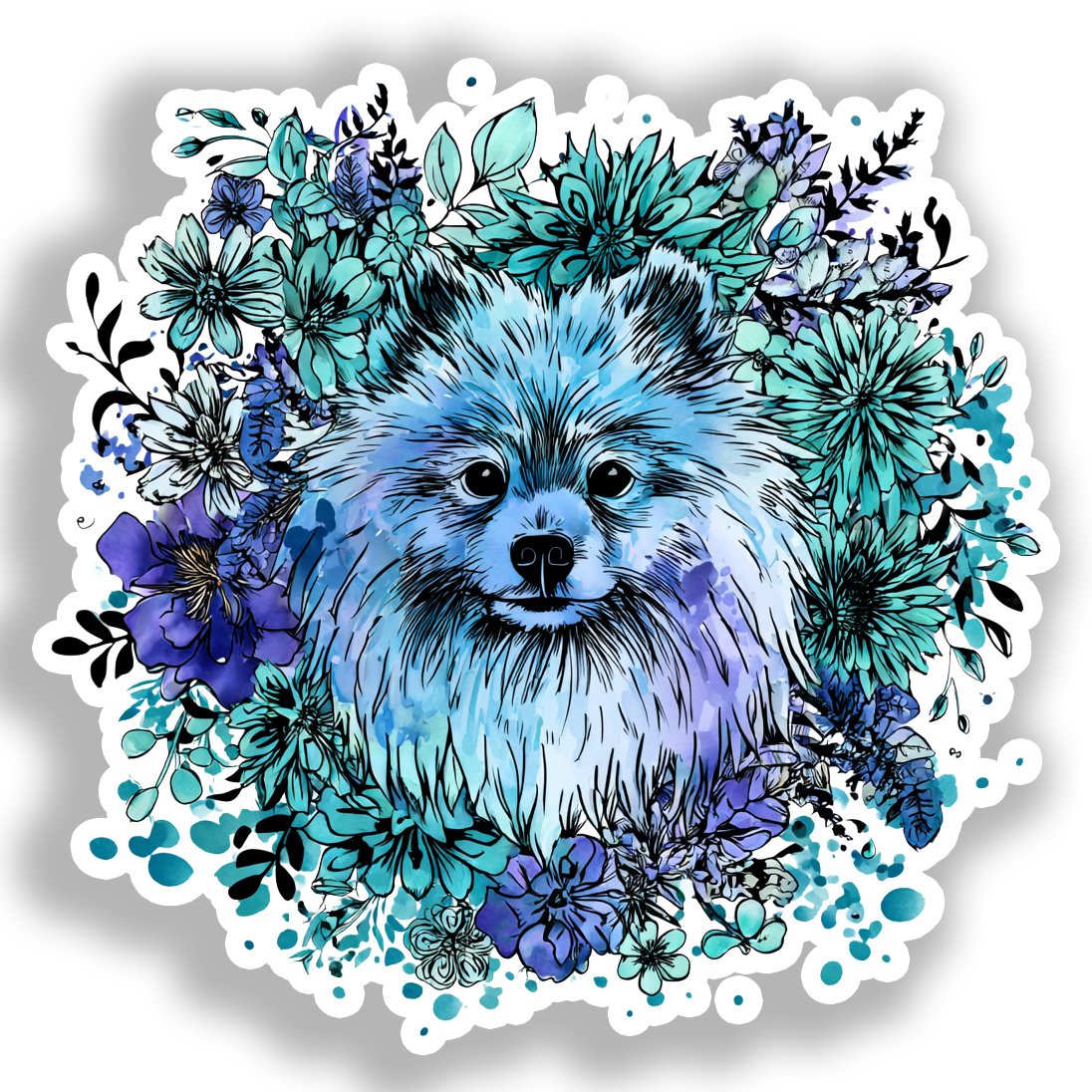 Pomeranian Dog Vinyl Decal Sticker for Car, Laptop, Tumbler and more # A017321-4" x 4"