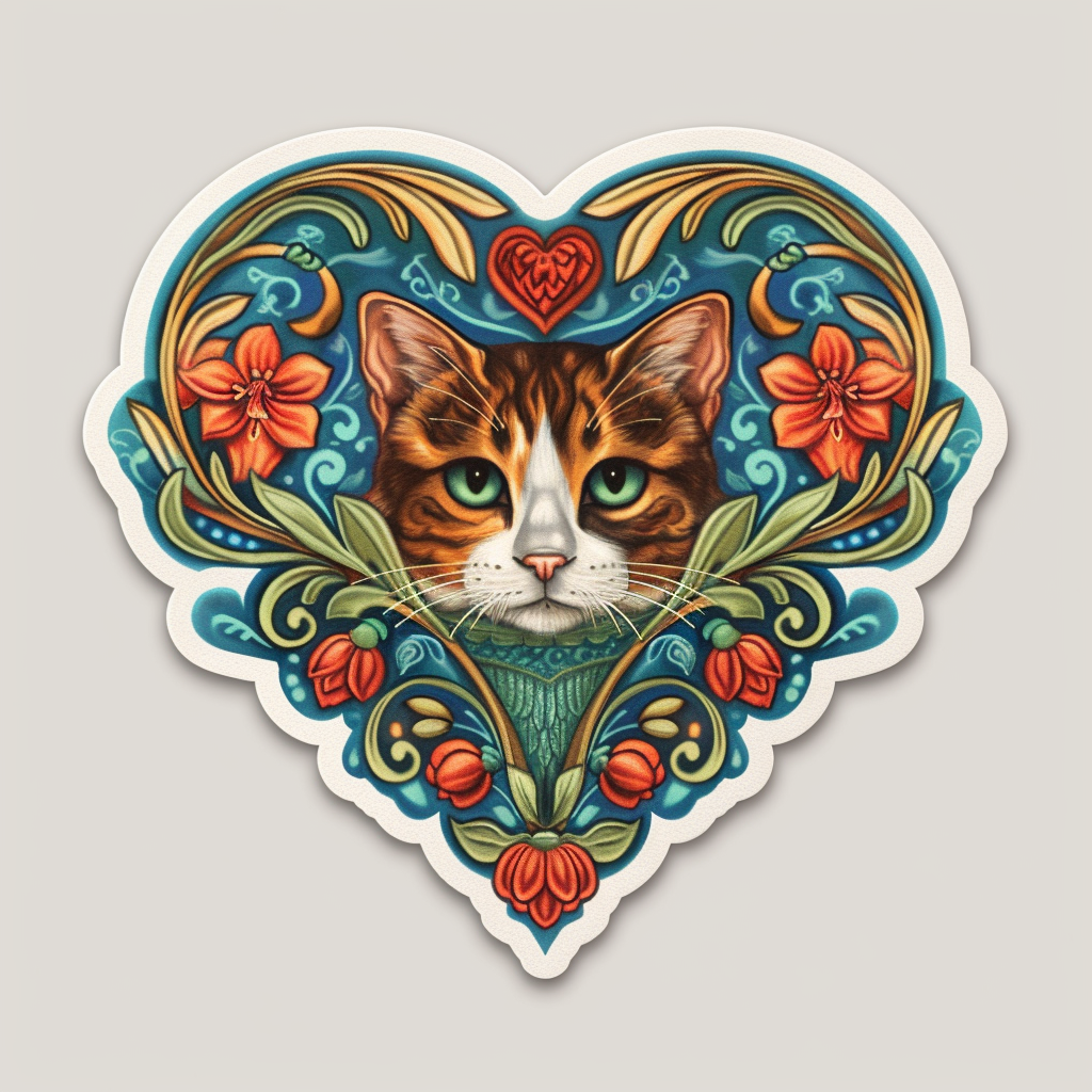 American Shorthair Cat majestic Expressive surreal Vinyl Decal Sticker for Car, Laptop, Tumbler and more # F018836