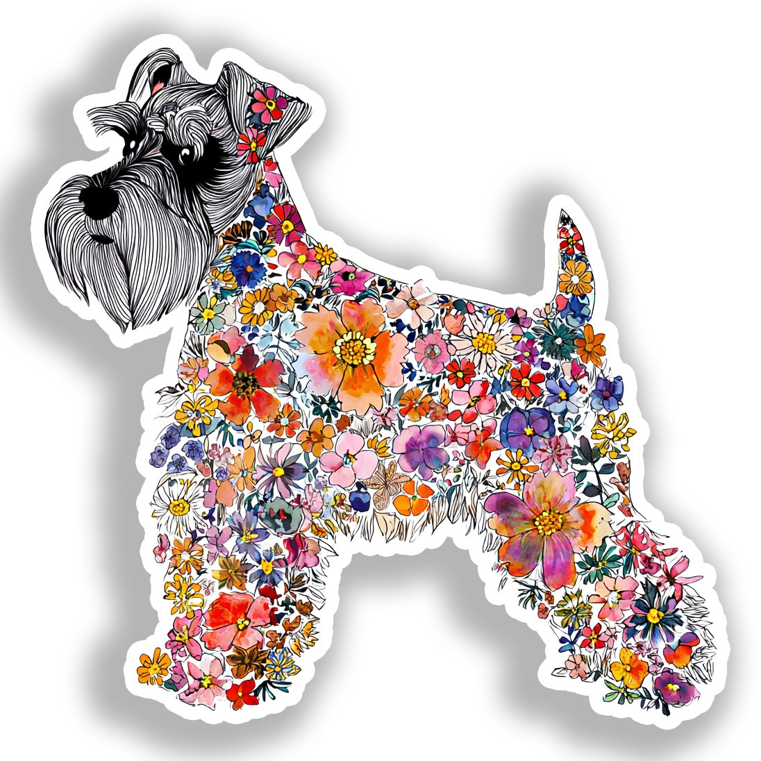 Miniature Schnauzer Dog Vinyl Decal Sticker for Car, Laptop, Tumbler and more # A019280-4" x 4"