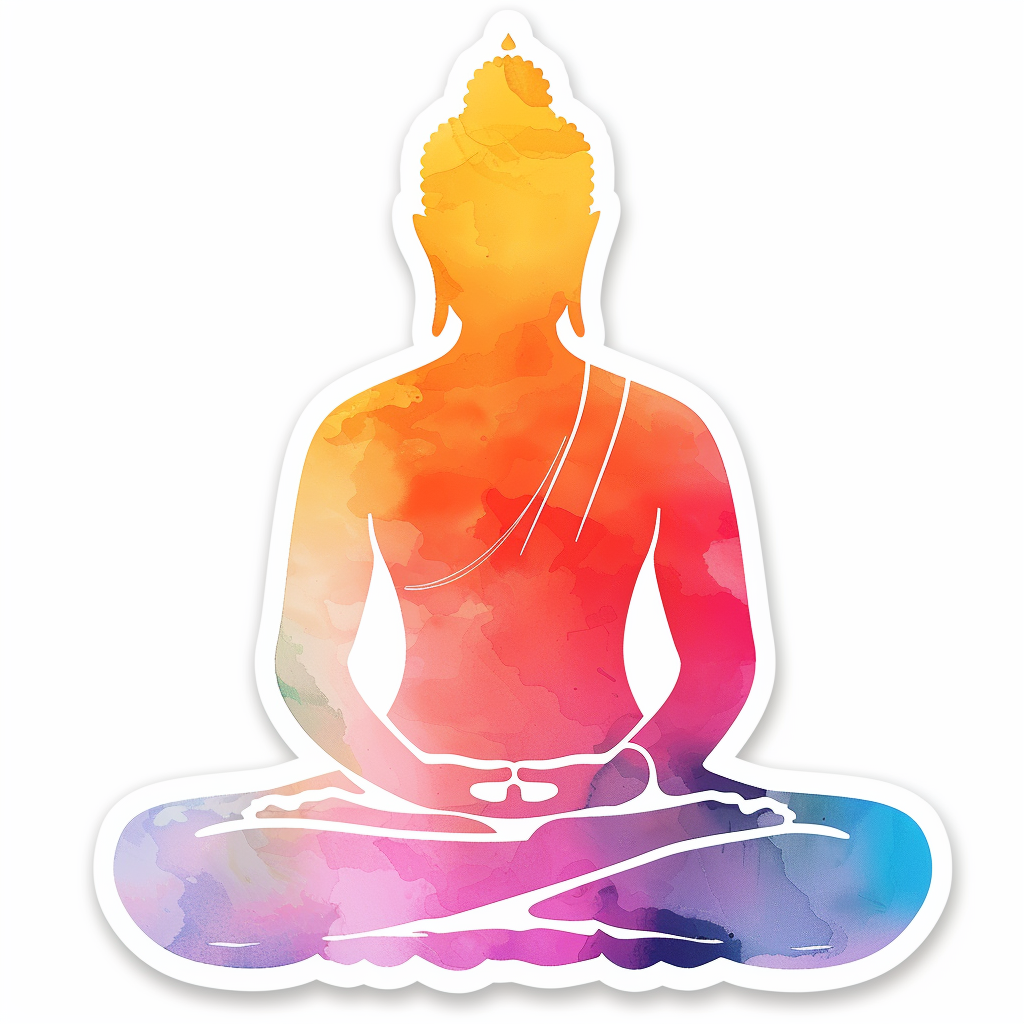 Buddha cartoon majestic Expressive surreal Vinyl Decal Sticker for Car, Laptop, Tumbler and more # F017138
