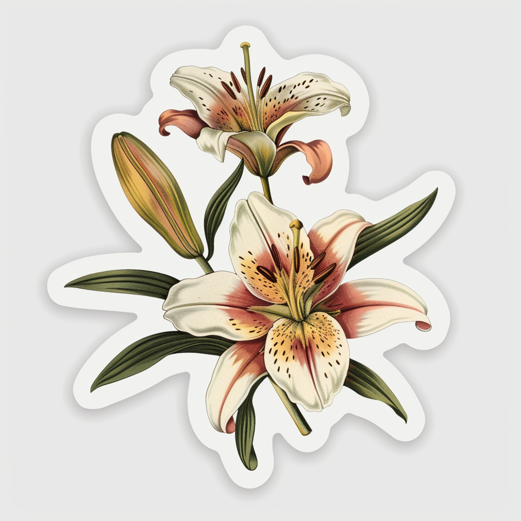 Lily flower majestic Expressive surreal Vinyl Decal Sticker for Car, Laptop, Tumbler and more # F023235