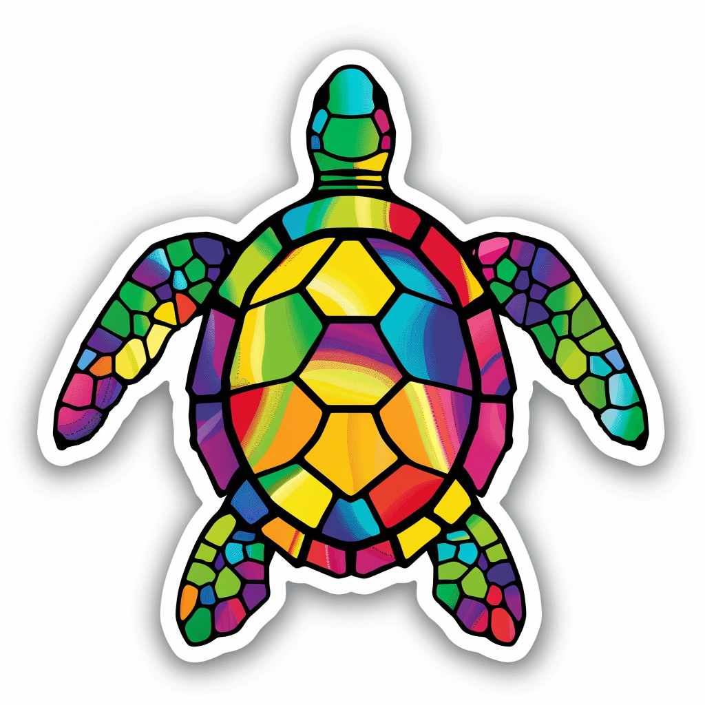 Sticker of a turtle majestic Expressive surreal Vinyl Decal Sticker for Car, Laptop, Tumbler and more # F021977