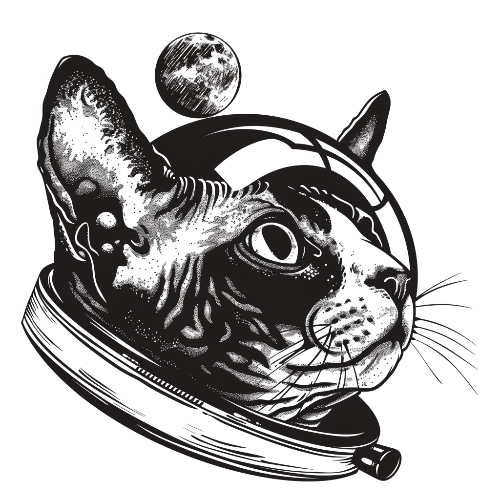 Adorable Cornish Rex Cat Expressive surreal Vinyl Decal Sticker for Car, Laptop, Tumbler and more # F021445-4" x 4"