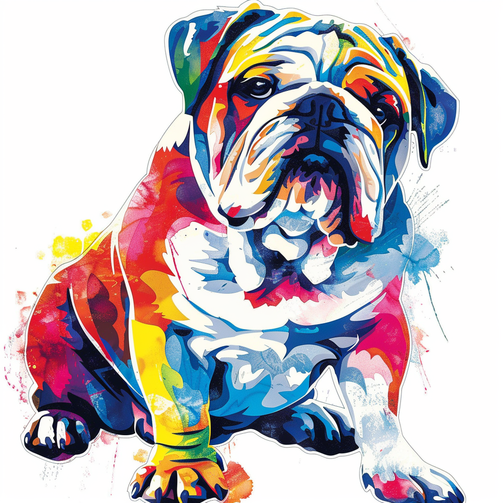 Sticker of a Bulldog Dog majestic Expressive surreal Vinyl Decal Sticker for Car, Laptop, Tumbler and more # F017296