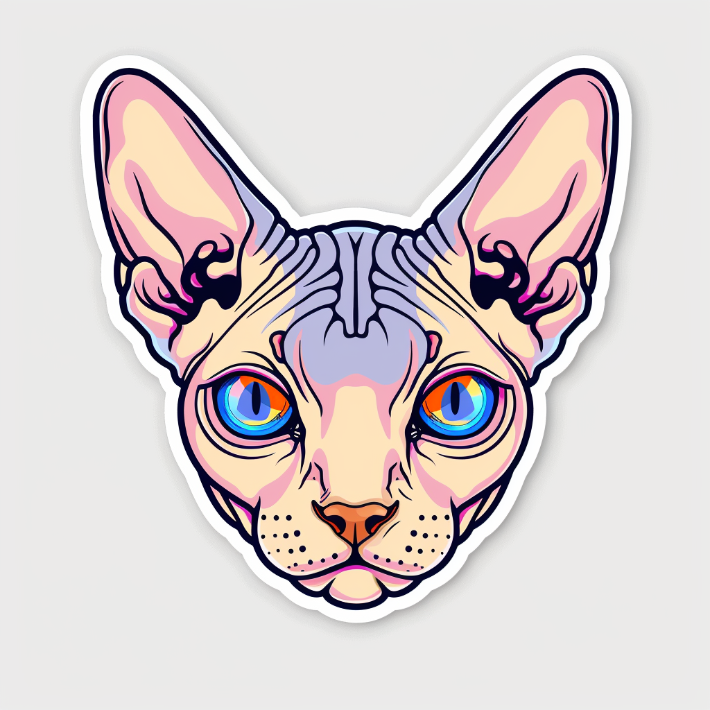 Sphynx Cat Vinyl Decal Sticker for Car, Laptop, Tumbler and more # F07703