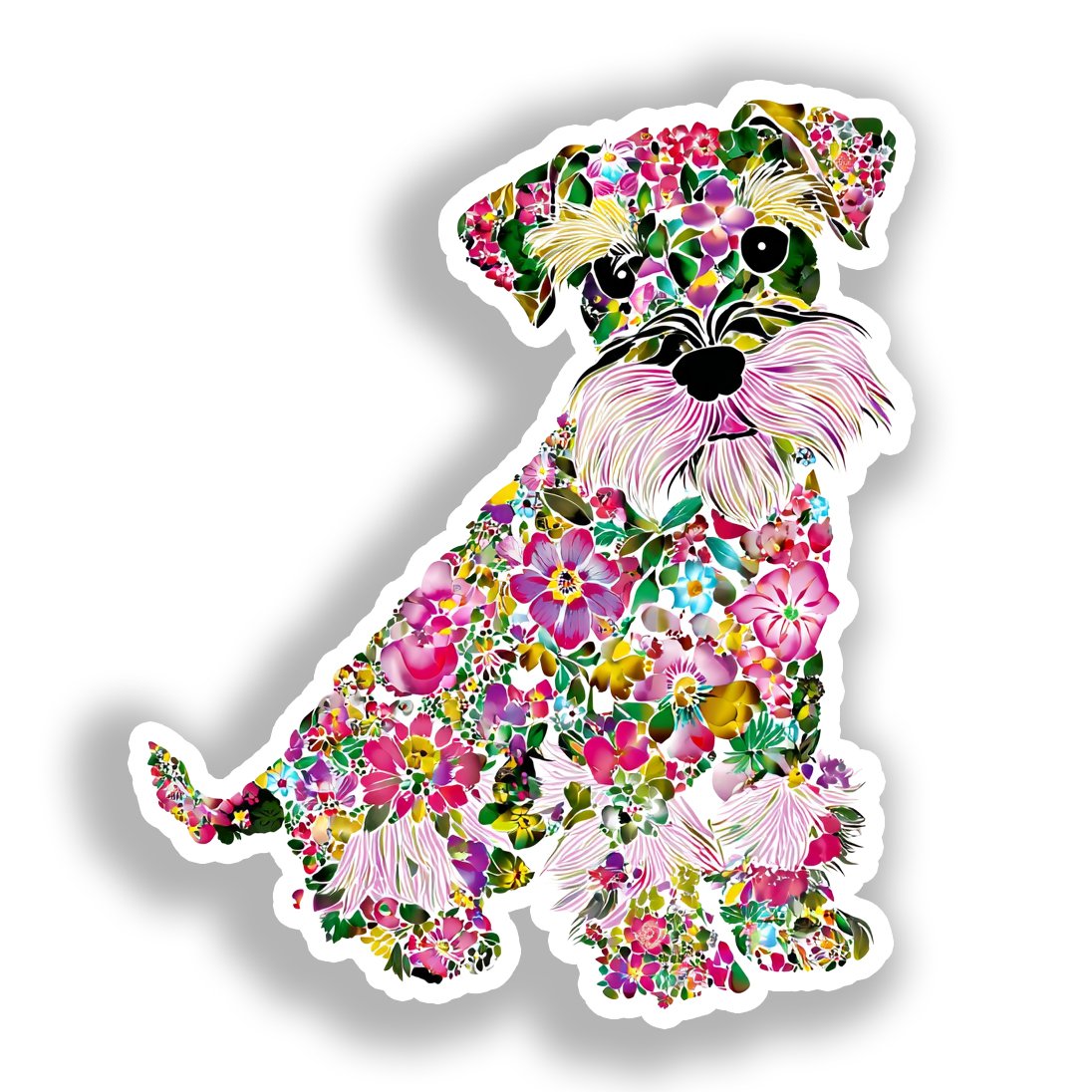 Miniature Schnauzer Dog Vinyl Decal Sticker for Car, Laptop, Tumbler and more # A019323-4" x 4"