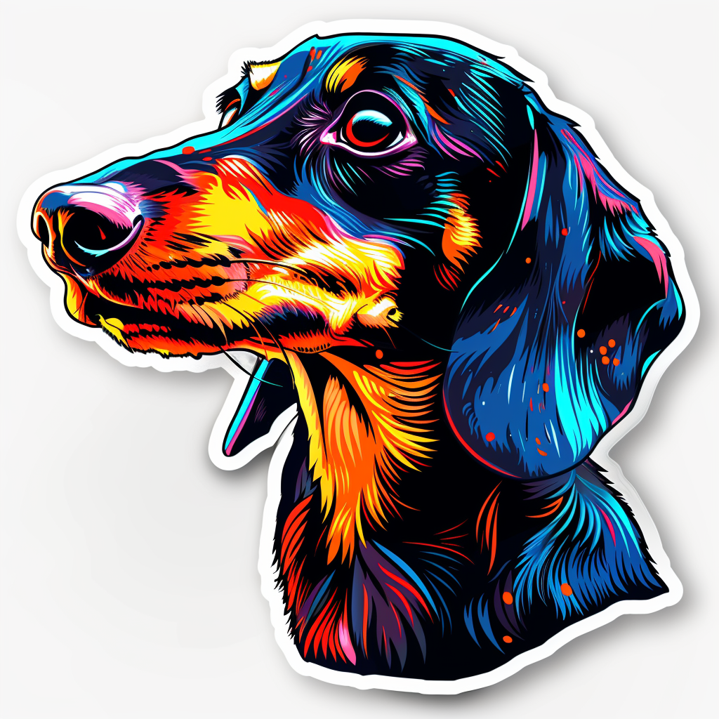 Dachshund Dog cartoon Vinyl Decal Sticker for Car, Laptop, Tumbler and more # F012919