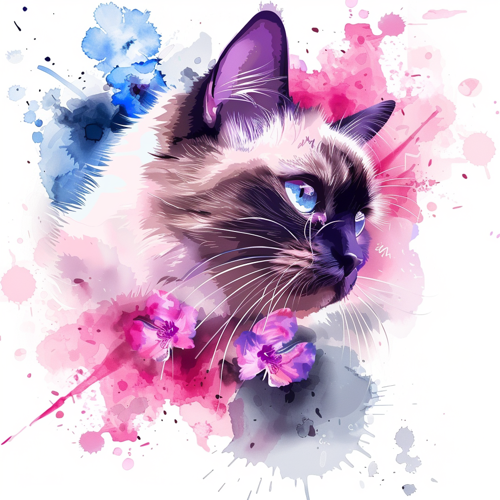 Persian Cat floral majestic Expressive surreal Vinyl Decal Sticker for Car, Laptop, Tumbler and more # F016202