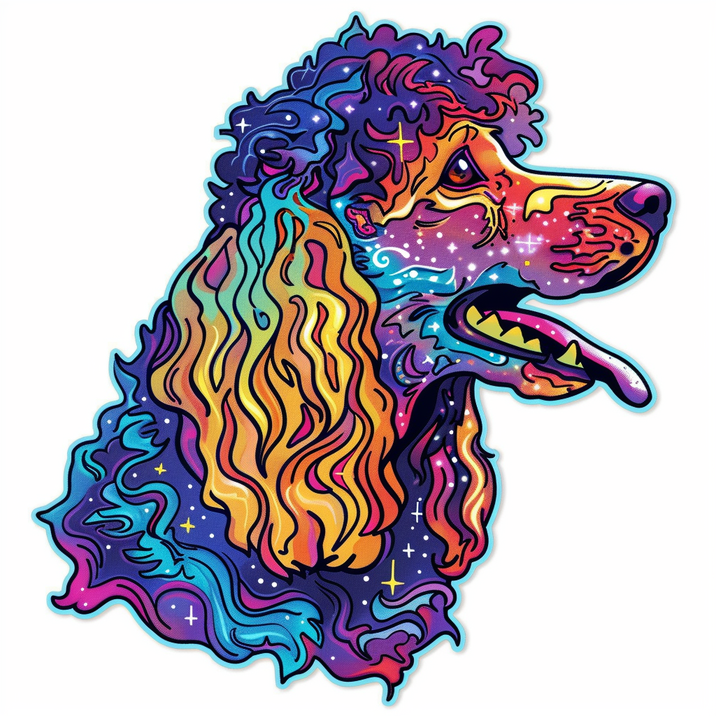 Poodle dog Cosmic Vinyl Decal Sticker for Car, Laptop, Tumbler and more # F012288