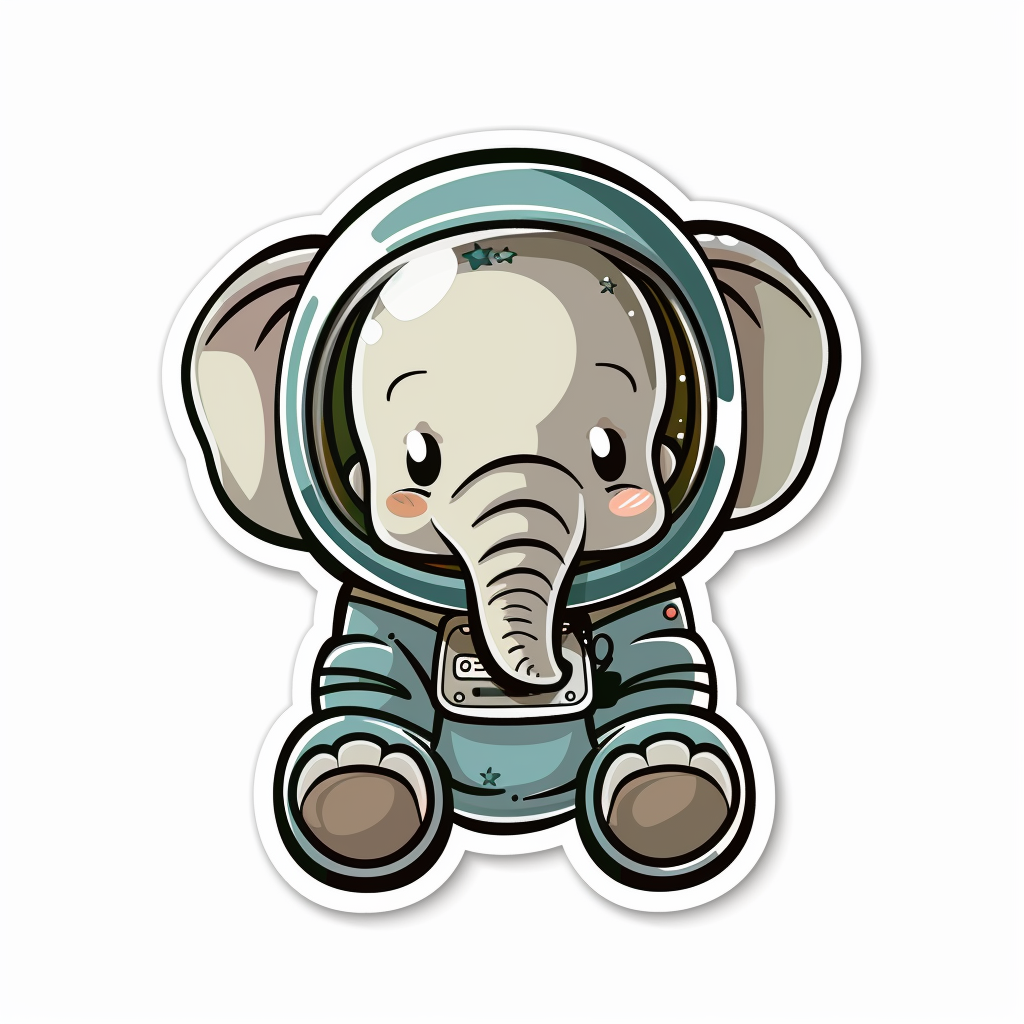 Elephant Expressive surreal Vinyl Decal Sticker for Car, Laptop, Tumbler and more # F022383