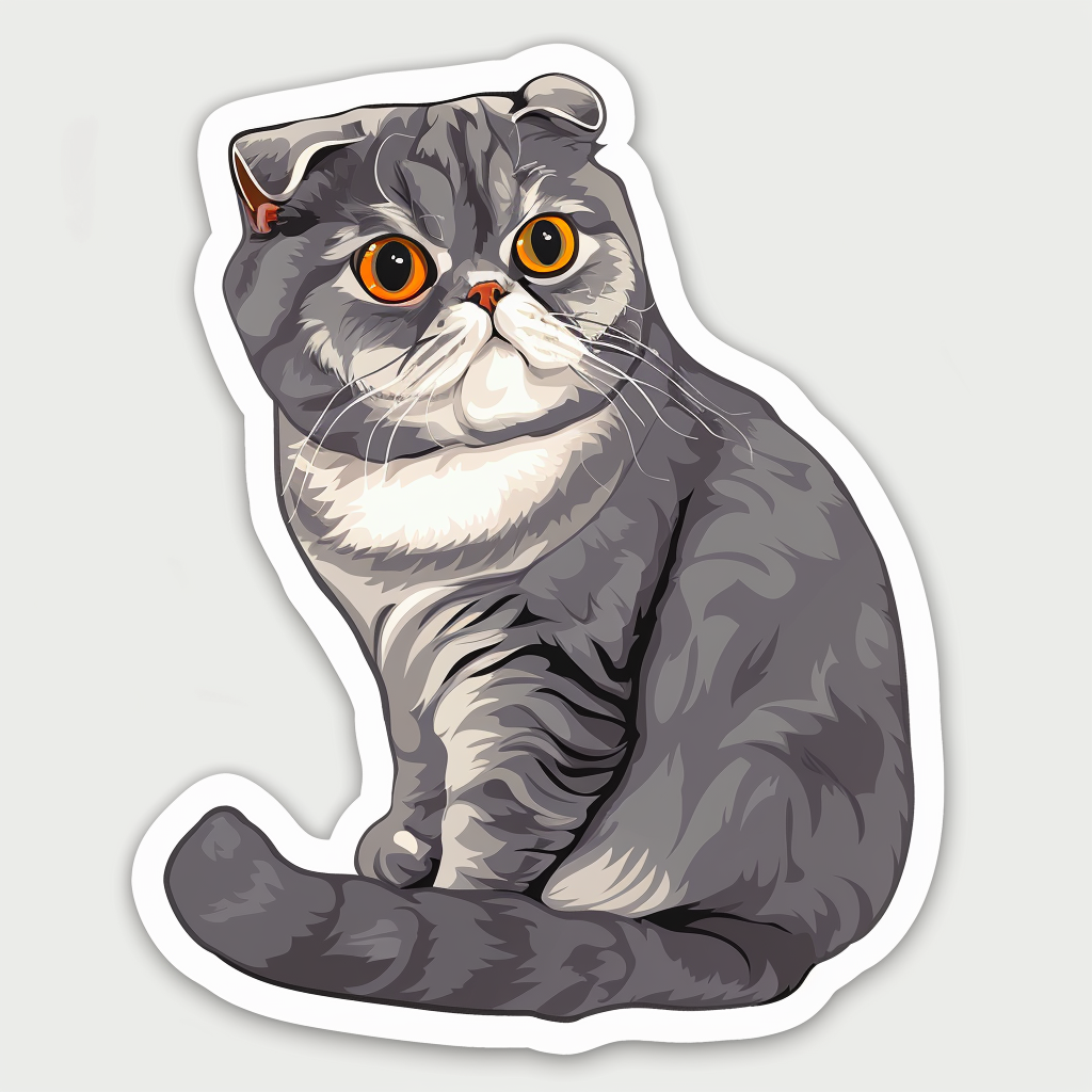 Scottish Fold cat Vinyl Decal Sticker for Car, Laptop, Tumbler and more # F07778