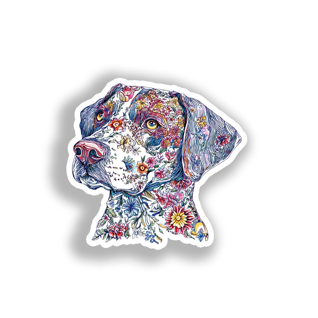 Medium Breed Dog Vinyl Decal Sticker for Car, Laptop, Tumbler and more # A019414-4" x 4"