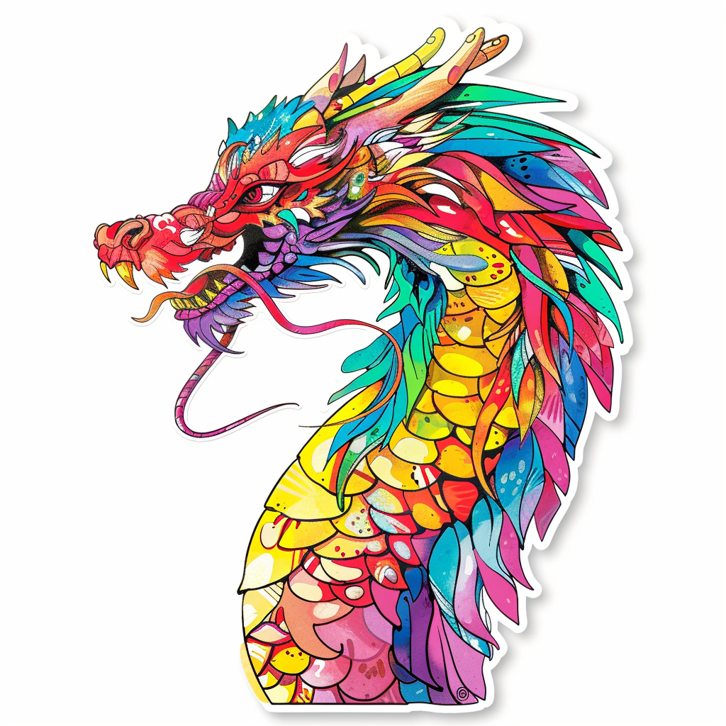Dragon majestic Expressive surreal Vinyl Decal Sticker for Car, Laptop, Tumbler and more # F018957