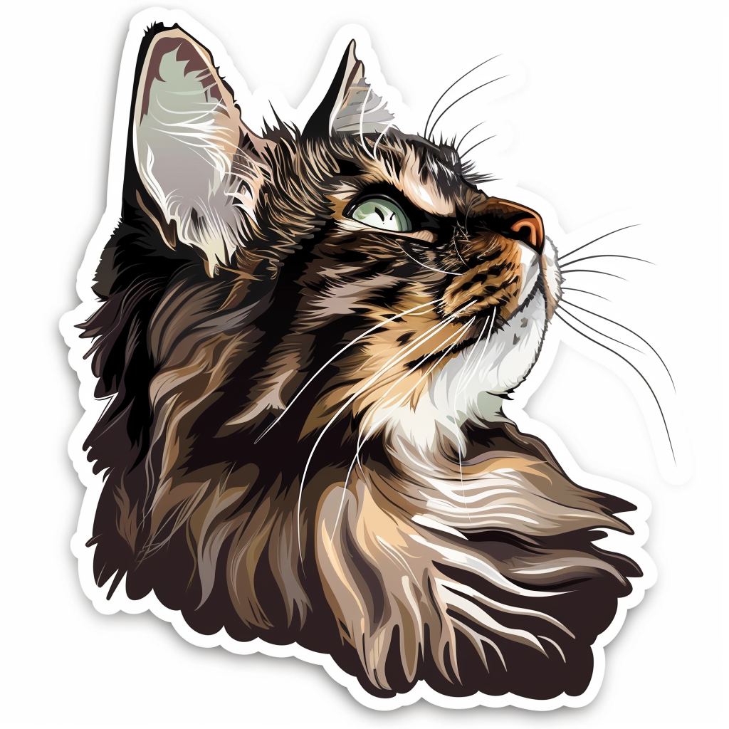 Maine Coon cat Vinyl Decal Sticker for Car, Laptop, Tumbler and more # F07564