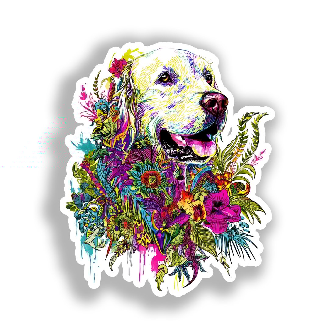 Golden Retriever Dog Vinyl Decal Sticker for Car, Laptop, Tumbler and more # A019538-4" x 4"