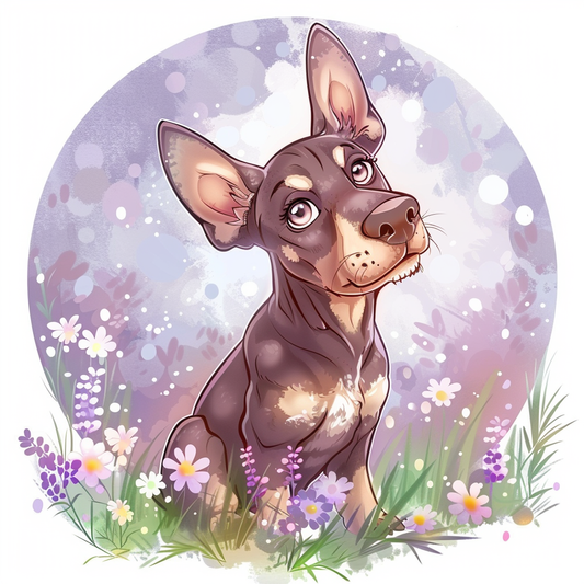 Adorable Doberman Pinscher Dog with Expressive surreal Vinyl Decal Sticker for Car, Laptop, Tumbler and more # F019672-4" x 4"