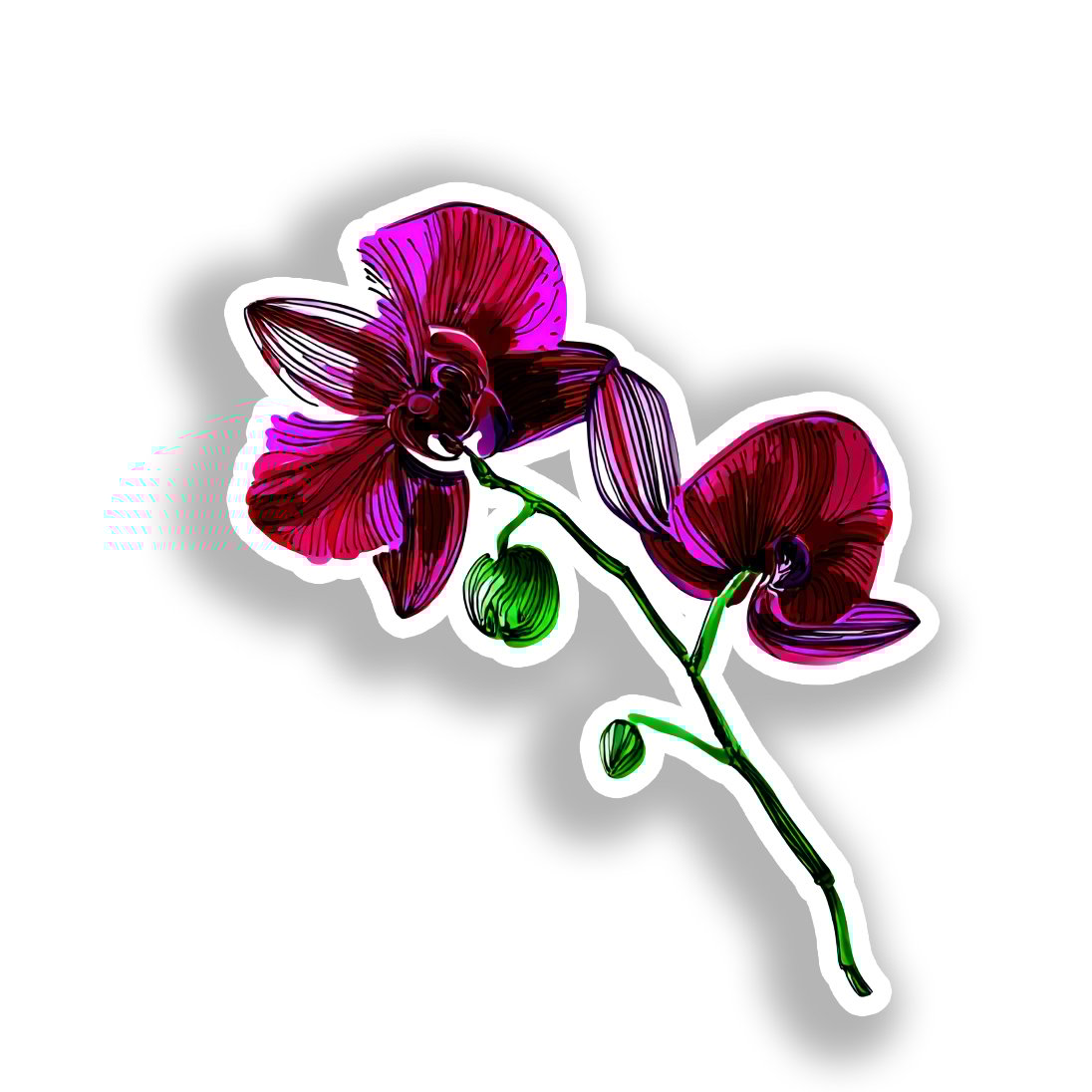 Orchid Flower Vinyl Decal Sticker for Car, Laptop, Tumbler and more # A019341-4" x 4"