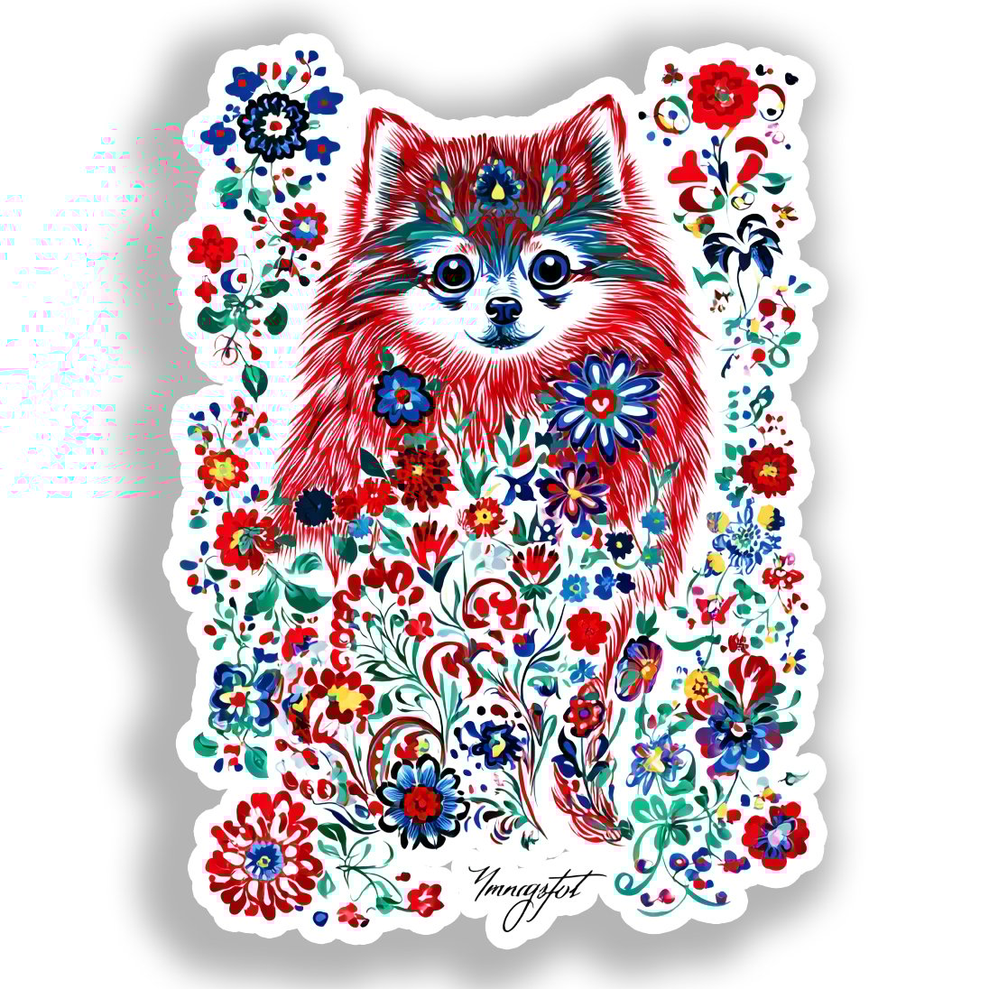 Pomeranian Dog Vinyl Decal Sticker for Car, Laptop, Tumbler and more # A017325-4" x 4"